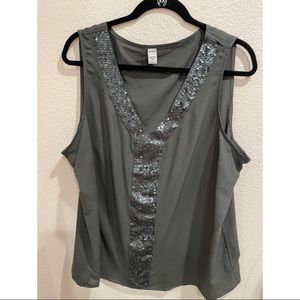 Gray Sequin Tank Top